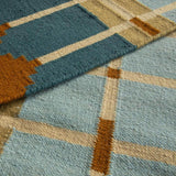 Corbie Flatweave Rug - Blue Ochre