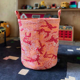 Orange Big Cat Camo Quilted Storage Basket