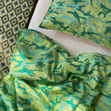 Green Big Cat Camo Duvet Cover Set