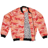 Orange Big Cat Camo Unisex Bomber Jacket