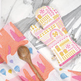 White Stone Symbol Oven Glove