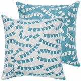 Teal Prayer Flag Woven Cushion Cover