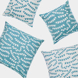 Teal Prayer Flag Woven Cushion Cover