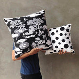 Black Zen Onsen Garden Cushion Cover