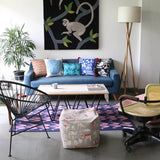 Crane Flatweave Rug - Blue and Pink