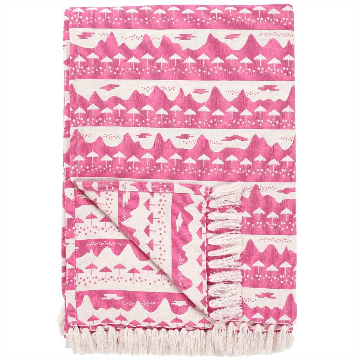 Pink Belle Mare Woven Throw