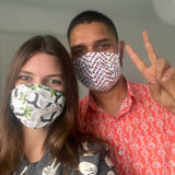 Orange Big Cat Camo Cotton Face Mask