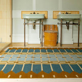 Corbie Flatweave Rug - Blue Ochre