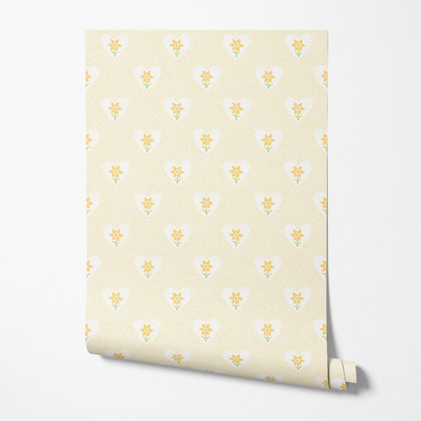 Daffodil Hearts Wallpaper - Yellow
