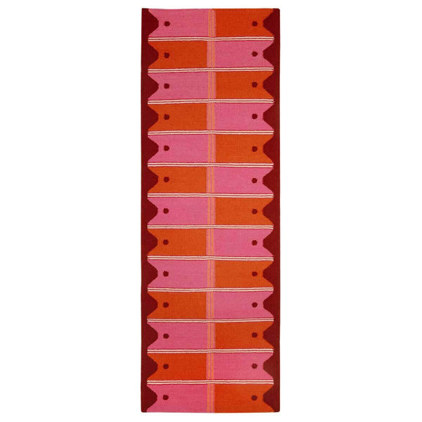 Ladder Flatweave Runner Rug - Pink and Orange