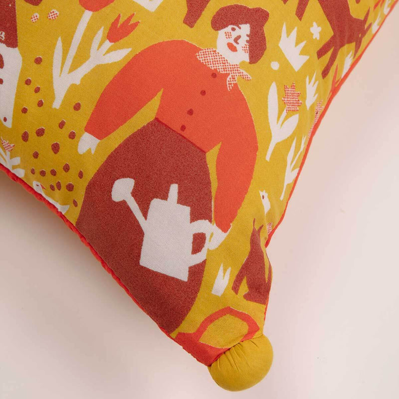 Indian Summer Pom Pom Cushion Cover - Sample