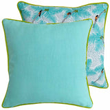 Aqua Coconut Palm Pickers Cushion Cover - Sample