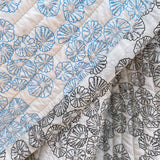Blue & Grey Limpet Quilted Throw - Sample