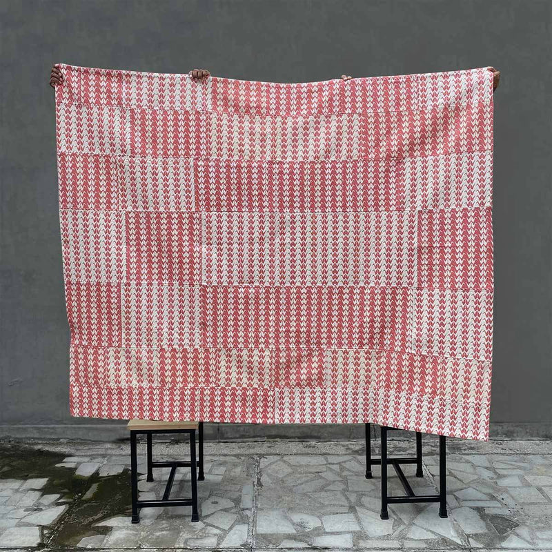 Coral Crane Patchwork Bedcover/Throw - Sample