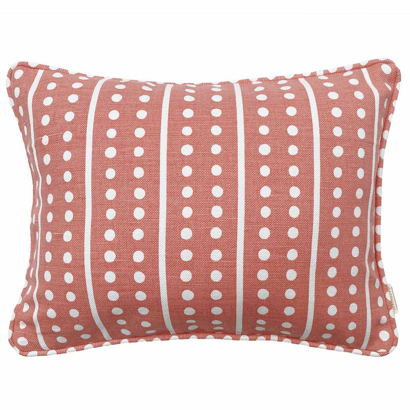 Coral Stripe Dot Cushion Cover - Sample