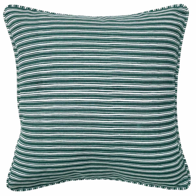 Dark Teal Green Ticking Stripe Cushion Cover - Sample