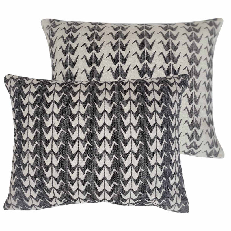 Grey Crane Woven Cushion Cover - Sample