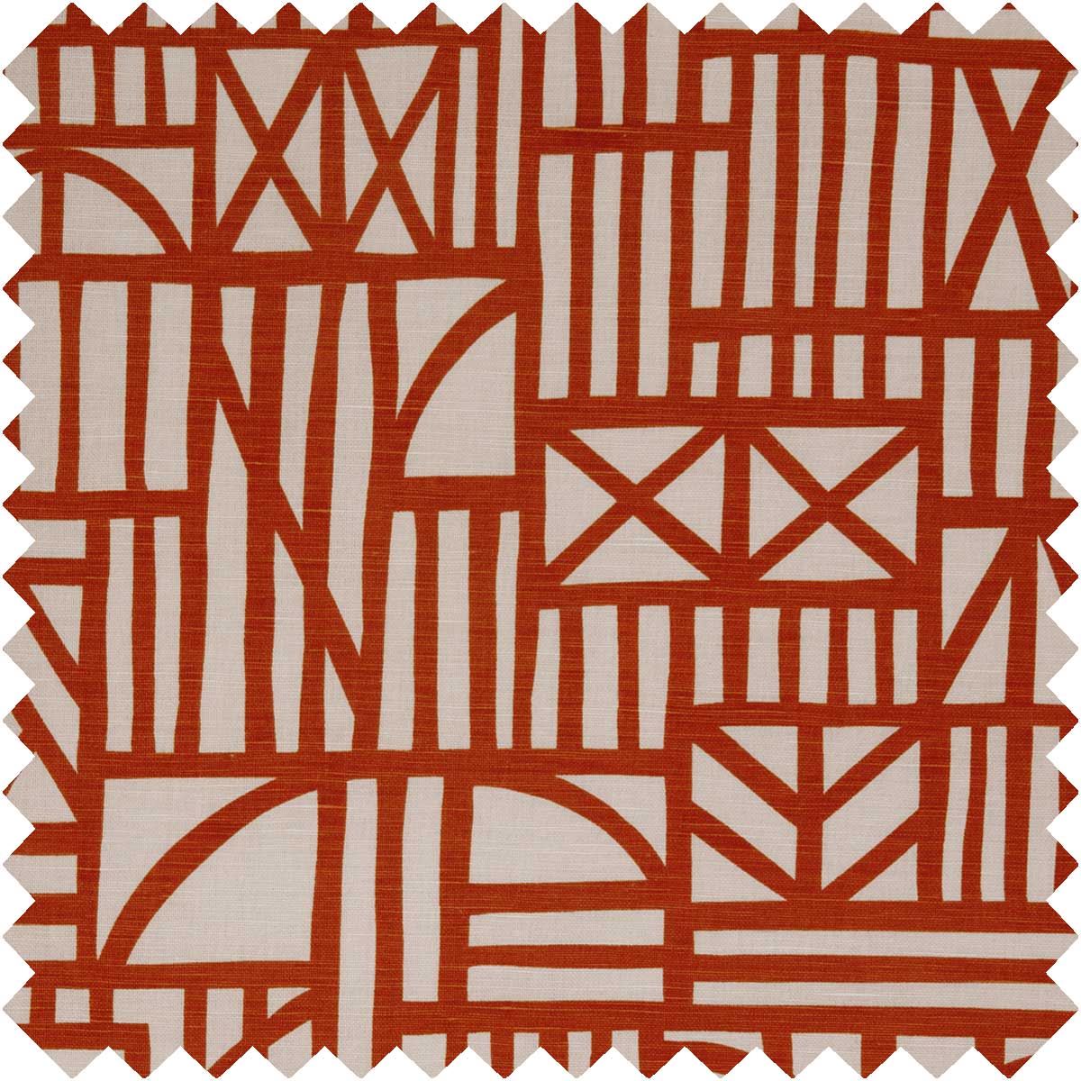 Rust Tudor Fabric | Geometric Graphic Printed Interior Fabric – Safomasi