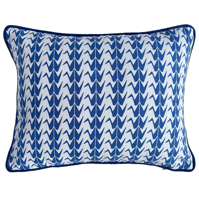 Small Indigo Blue Crane Cushion Cover - Sample