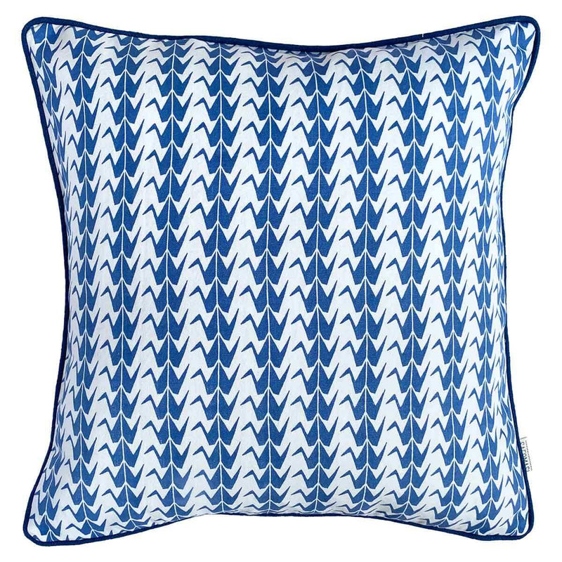 Indigo Blue Crane Cushion Cover - Sample