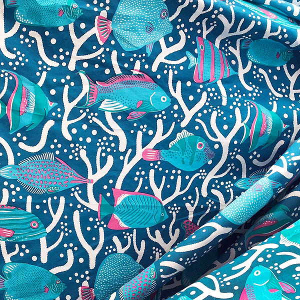 Blue Ocean Reef Fabric