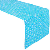 Blue Solid Fish Scale Table Runner