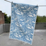 Dusty Blue Animals / Zen Onsen Garden Baby Quilt - Sample