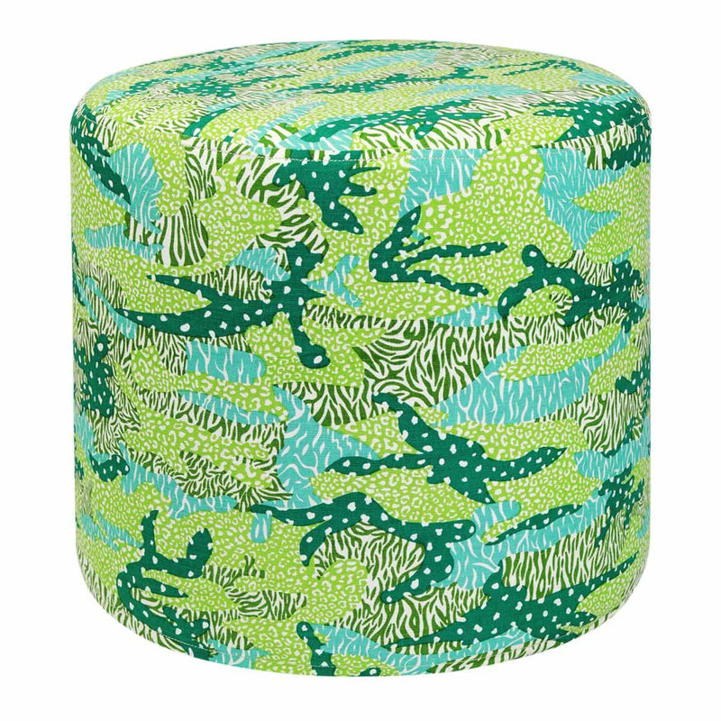 Green Big Cat Camo Pouf - Sample