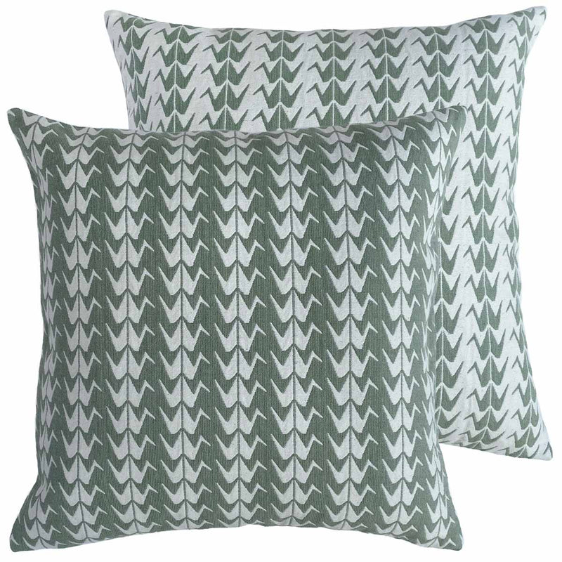 Green Crane Woven Cushion Cover - Sample
