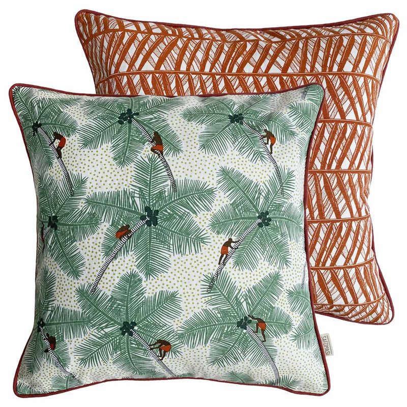 Olive Coconut Palm Pickers Cushion Cover - Sample