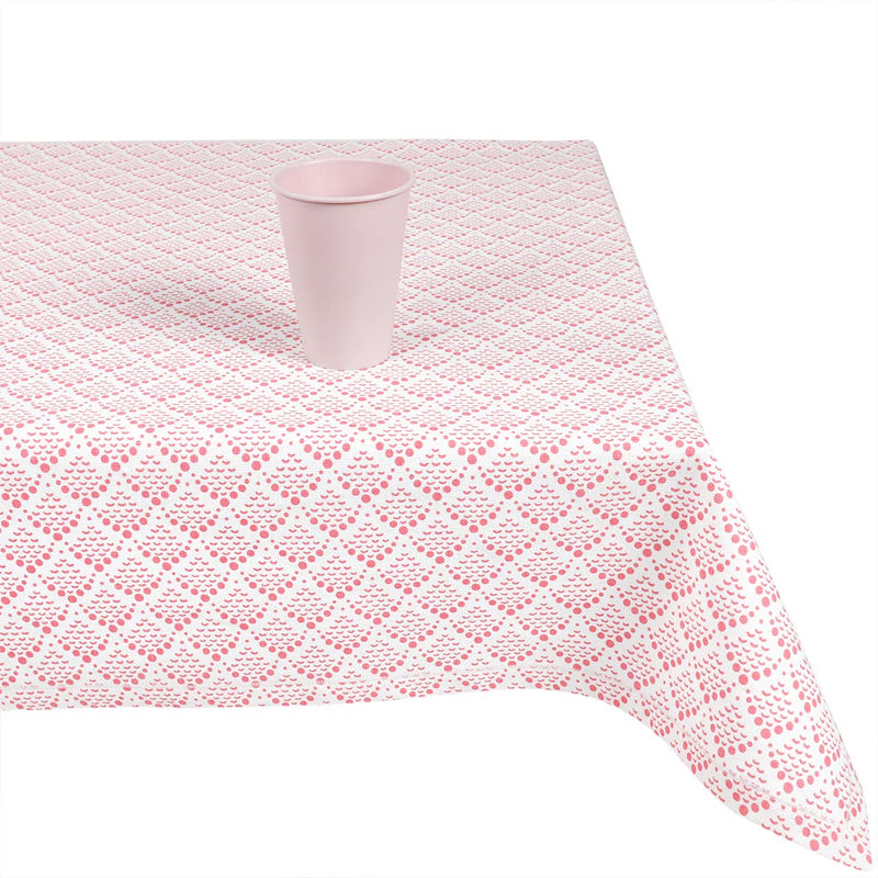 Pink Fish Scale Table Cloth