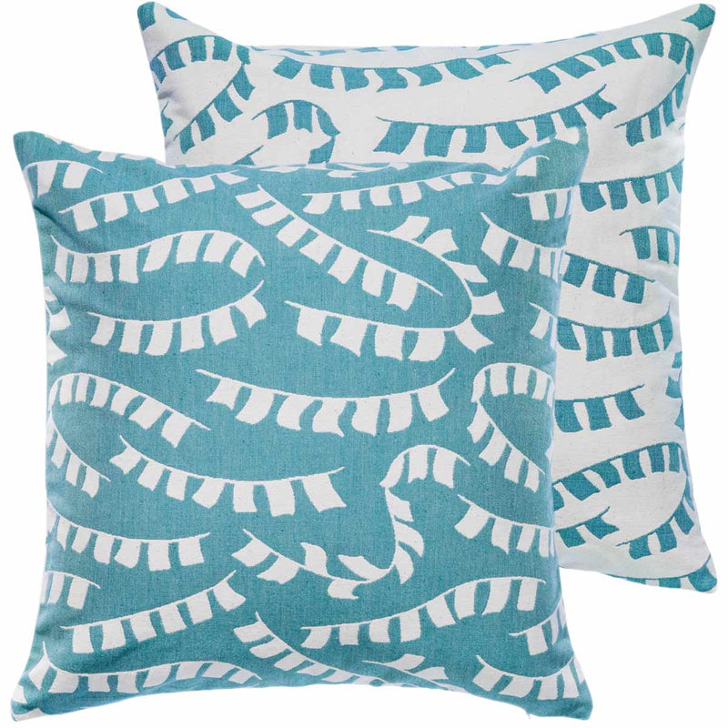 Teal Prayer Flag Cushion Cover - Sample