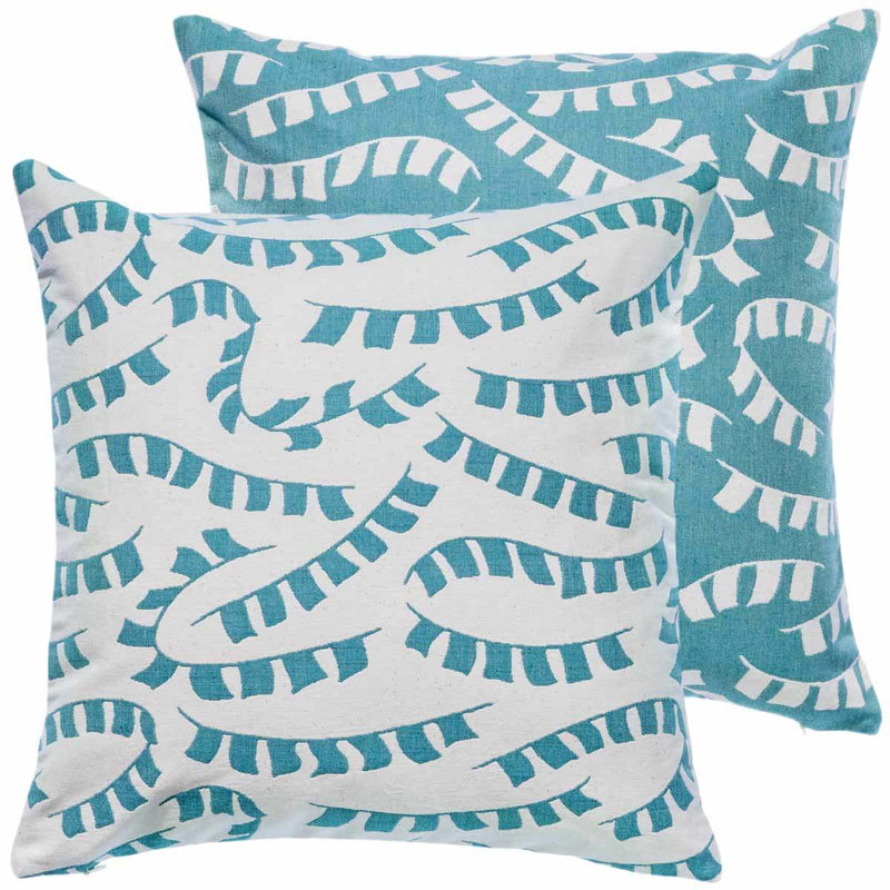 Teal Prayer Flag Cushion Cover - Sample