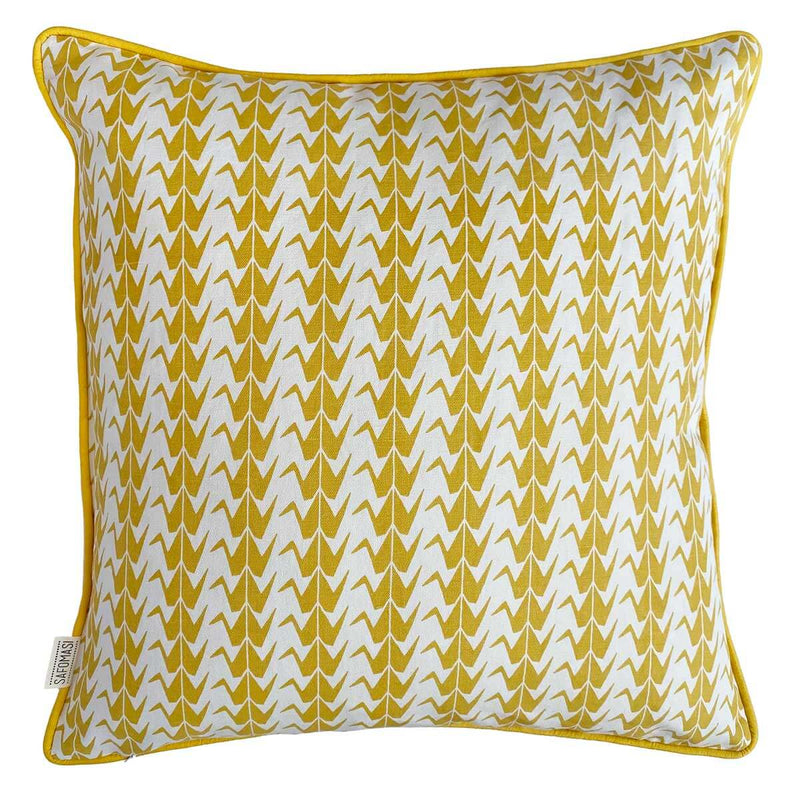 Yellow Crane Cushion Cover - Sample