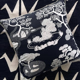 Black Zen Onsen Garden Cushion Cover