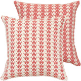 Coral Crane Woven Cushion Cover