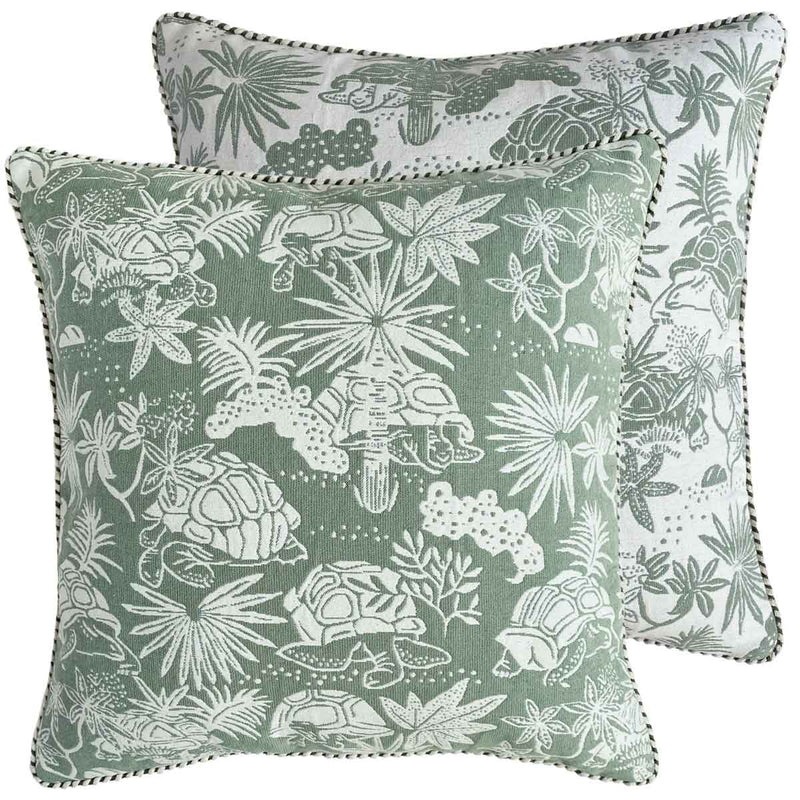 Green Tortoise Woven Cushion Cover - Sample