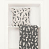 Grey Peace Hands Woven Cushion Cover
