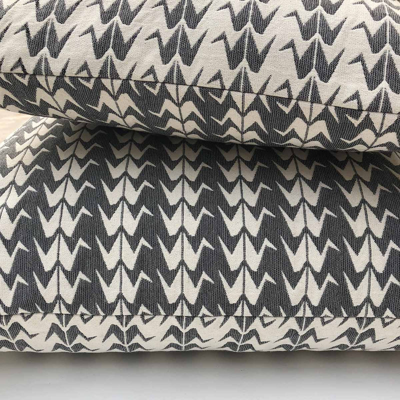 Grey Crane Woven Cushion Cover