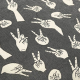 Grey Peace Hands Fabric - Various Sizes