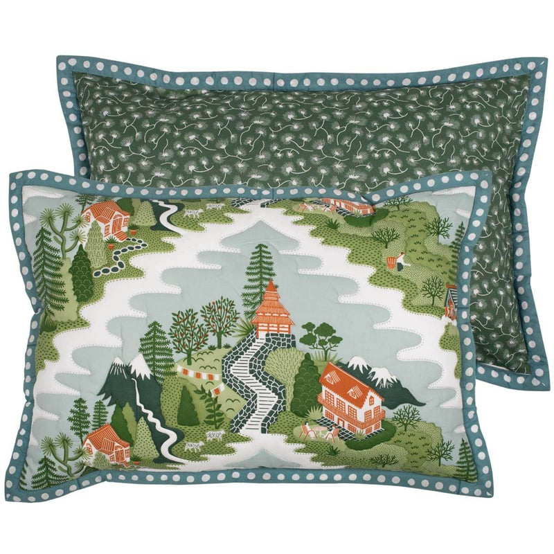 Mountain Zig Zag Quilted Cushion Cover Rectangular Lumbar Pillow