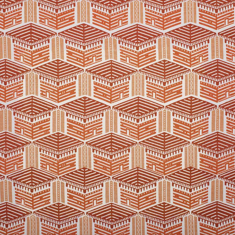 Orange Kullu House Fabric